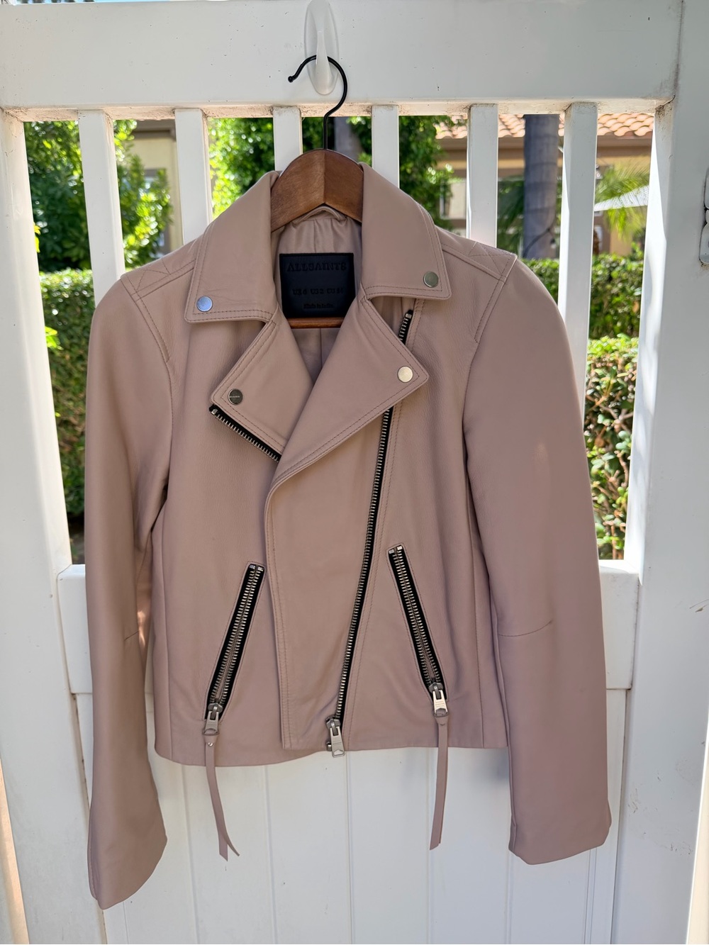 ALL SAINTS DALBY Lamb leather jacket sz 2 not new